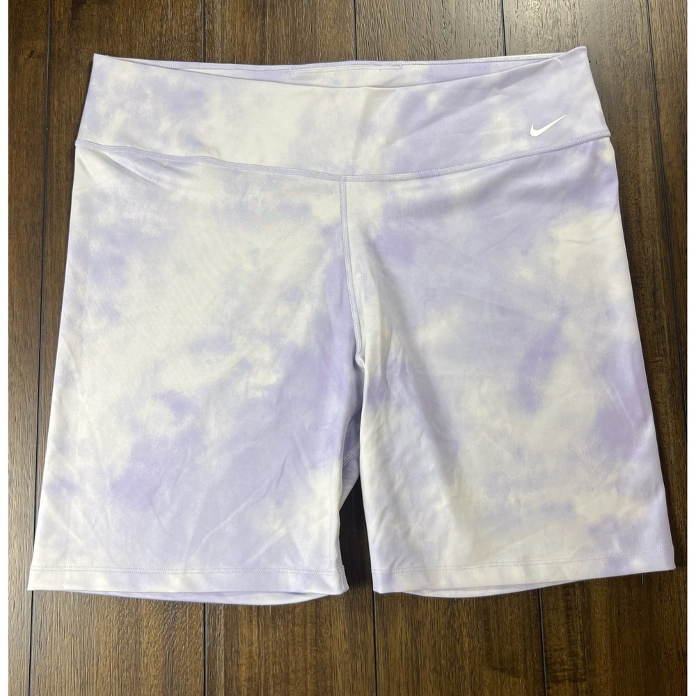 Nike Dri-FIT Purple Tie Dye High Waisted Biker Shorts XXL Womens Athletic Gym